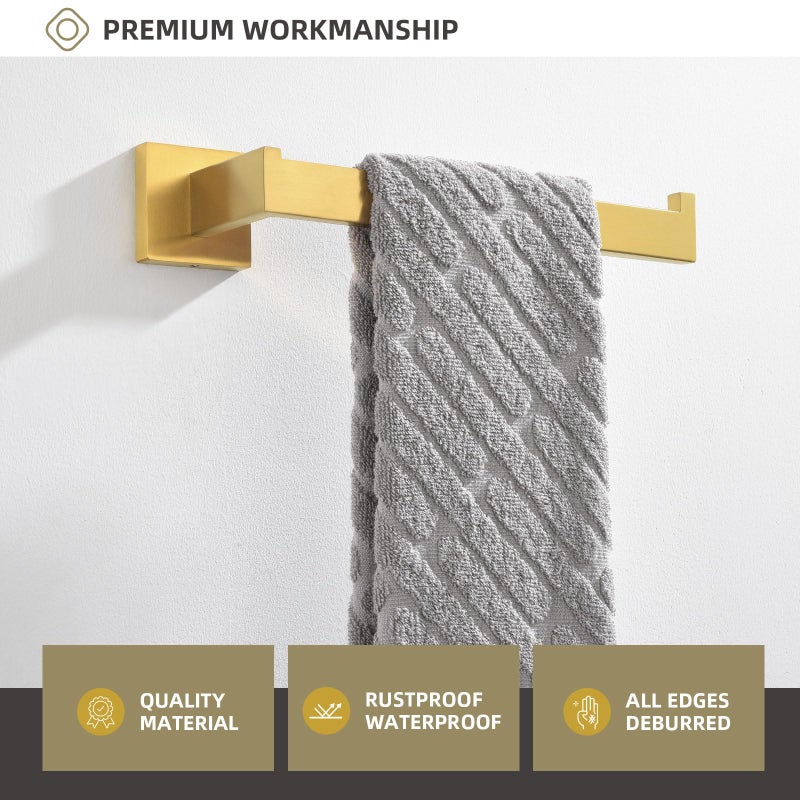 Angle Simple Hand Towel Holder for Bathroom, SUS 304 Stainless Steel Towel Rack Hanger Wall Mounted, Brushed Dark Gold, 10.24 Inches - Image 3